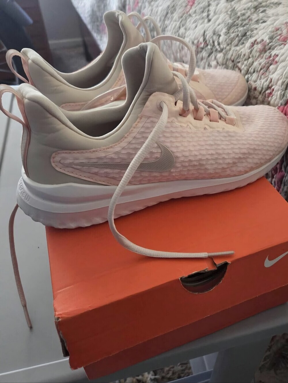 Nike Women's Light Pink Mesh Running SneakersNike Renew Rival Pink Shoes - Picture 4 of 8